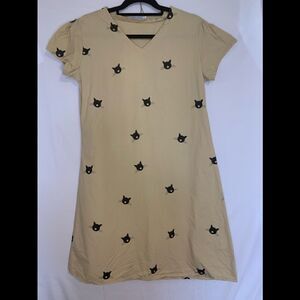 MISSLOOK tan cat shift dress size L